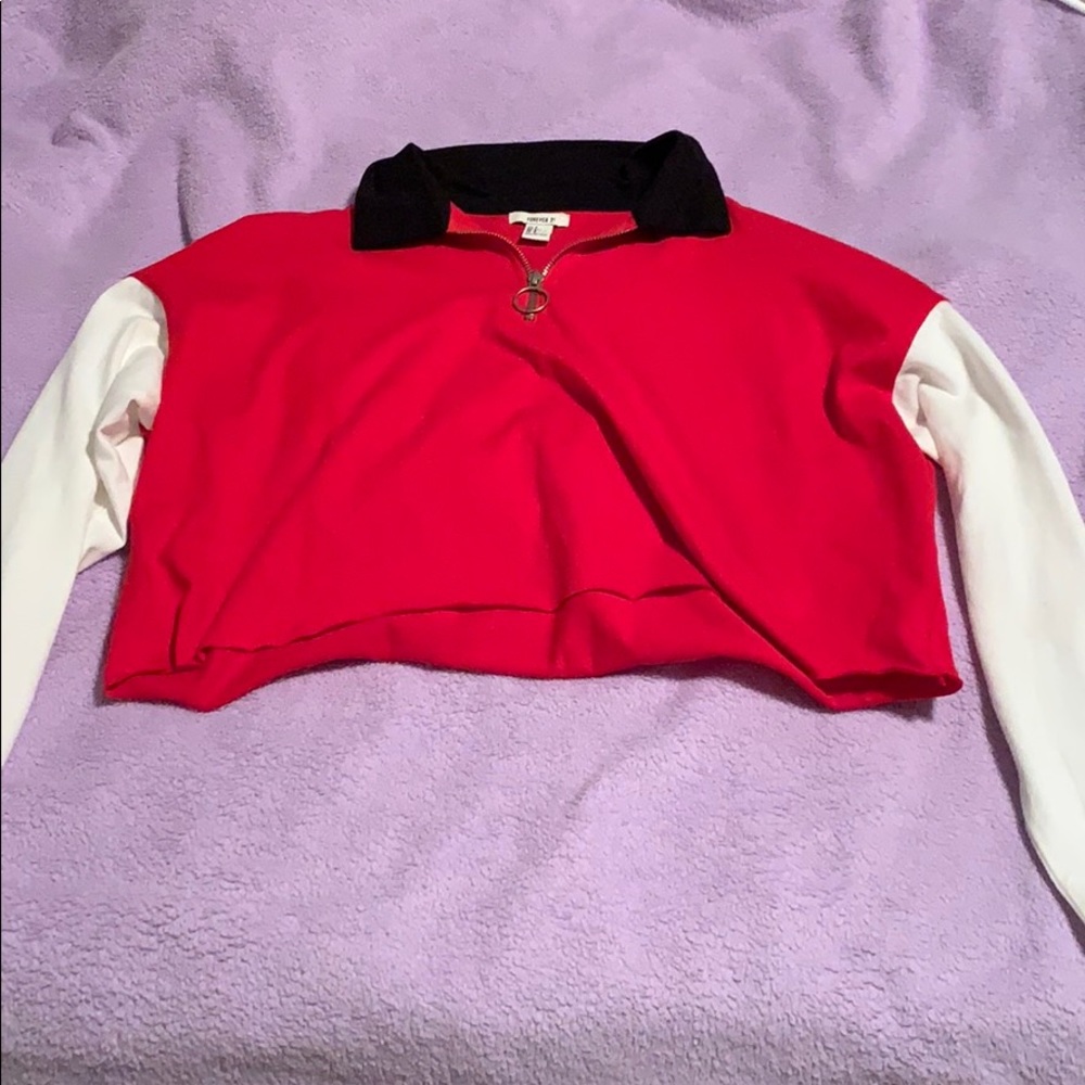 cropped hoodie with zipper in front